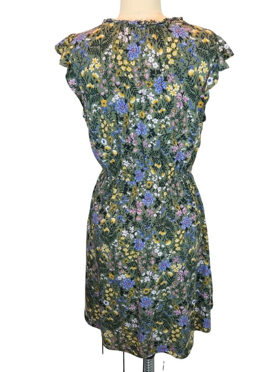 OLD NAVY Floral Flutter Sleeve A-Line Dress Size S Fairycore Boho Peasant - Picture 3 of 7